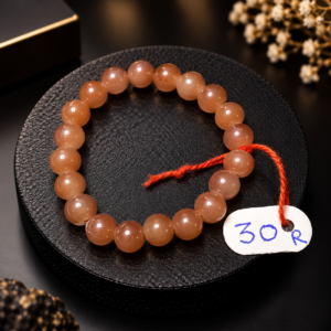 Brown Peach Crystal Beaded Bracelet