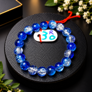 Blue & Transparent Crystal Bead Bracelet