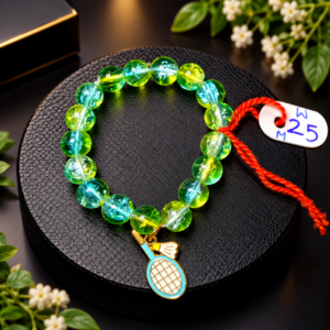 Premium Green Crystal Bracelet with Sports Charm