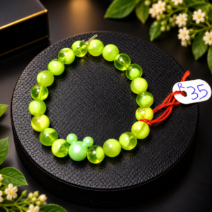 Lime Green Crystal Beaded Bracelet
