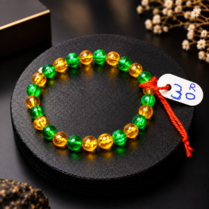 Green and Yellow Beaded Bracelet