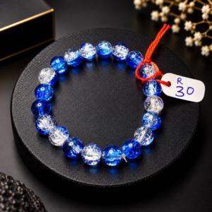 Blue & Clear Crackle Crystal Bracelet