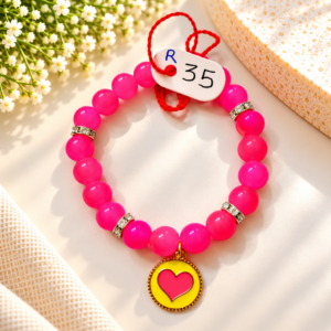 Pink Heart Charm Bracelet