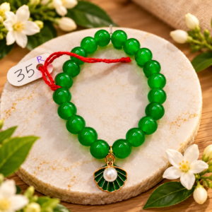 Green Elegance Charm Bracelet