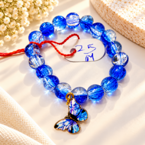 Blue Butterfly Charm Crystal Bracelet