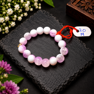 Lavender Pink Crystal Bead Bracelet